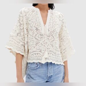 Tuckernuck Ivory Lace Apollo Blouse